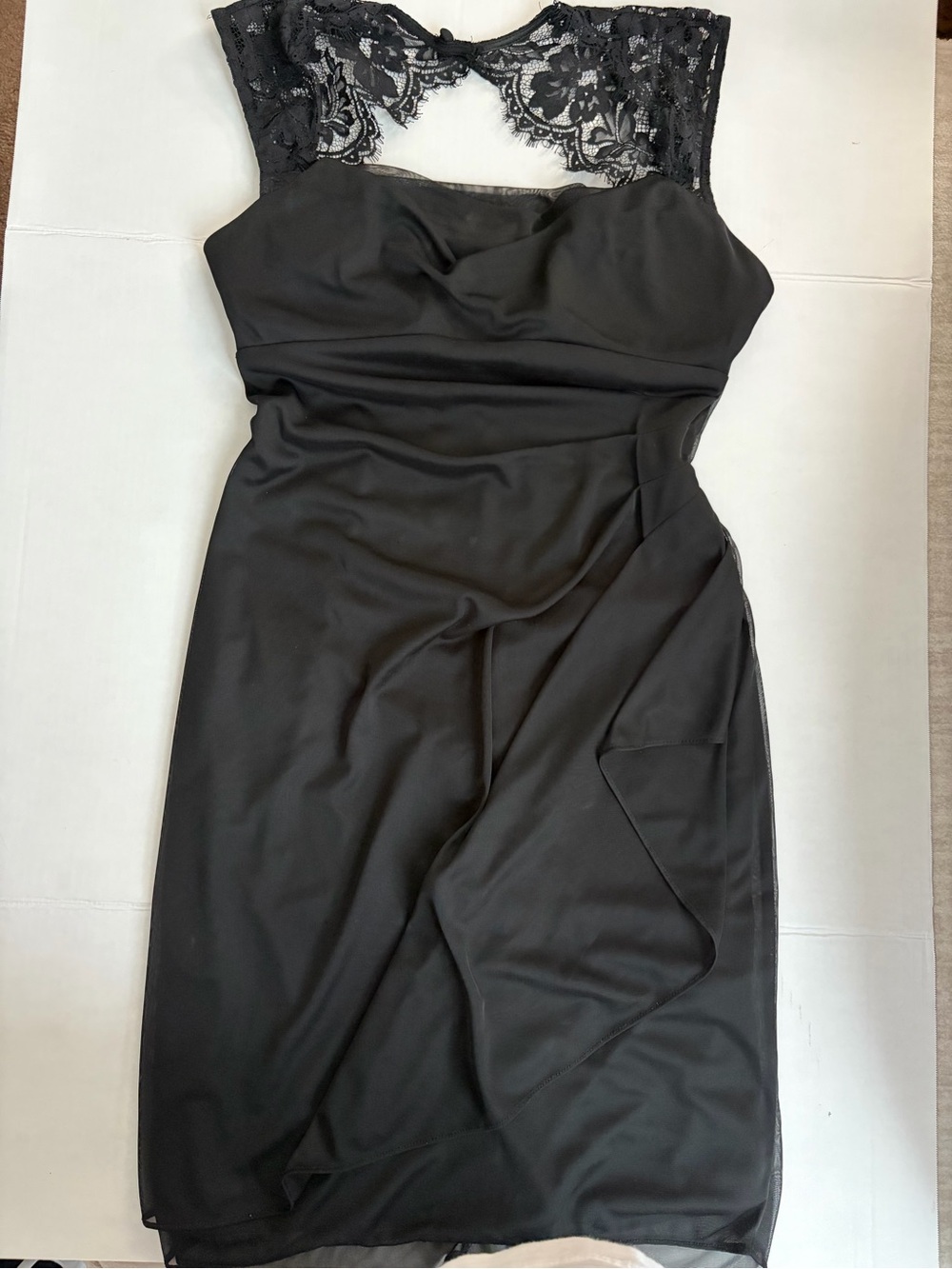 Scarlett Black Lace Yoke Midi Dress